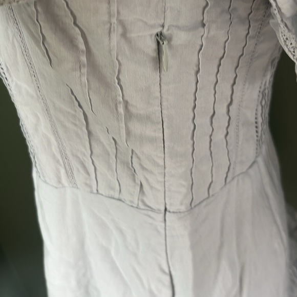 Lovers + Friends Edwin Mini Dress Ice Blue Ruffle Button - Picture 7 of 15